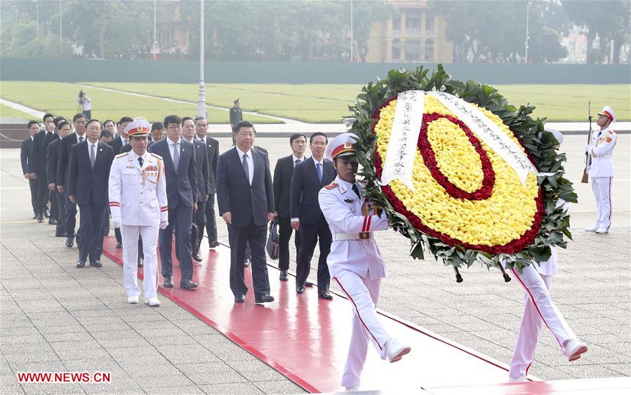 VIETNAM-CHINA-XI JINPING-HO CHI MINH MAUSOLEUM-WREATH