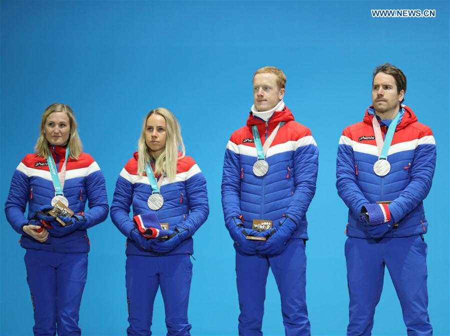 (SP)OLY-SOUTH KOREA-PYEONGCHANG-BIATHLON-MIXED RELAY-MEDAL CEREMONY