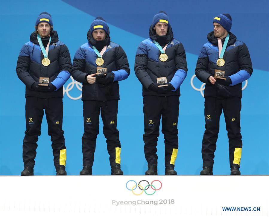 (SP)OLY-SOUTH KOREA-PYEONGCHANG-BIATHLON-MEN'S 4X7.5KM RELAY-MEDAL CEREMONY