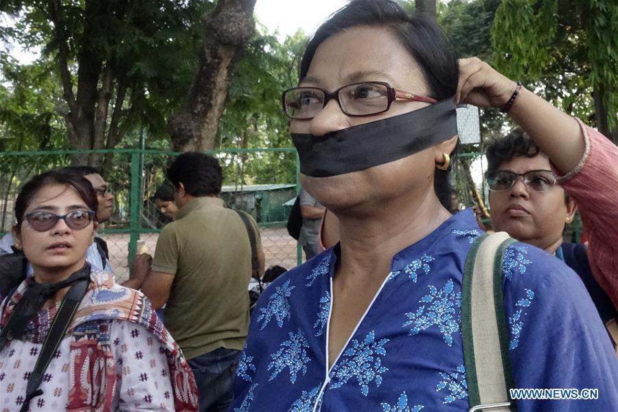 INDIA-KOLKATA-PROTEST AGAINST JOURNALIST ATTACK