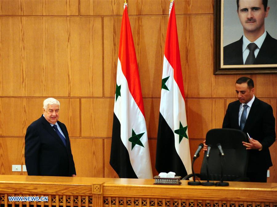 SYRIA-DAMASCUS-FM-PRESS CONFERENCE