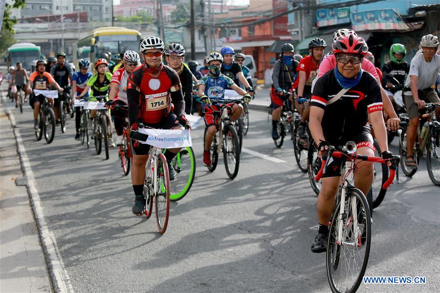 PHILIPPINES-MANILA-WORLD BICYCLE DAY-PLASTIC BAG-FREE DAY