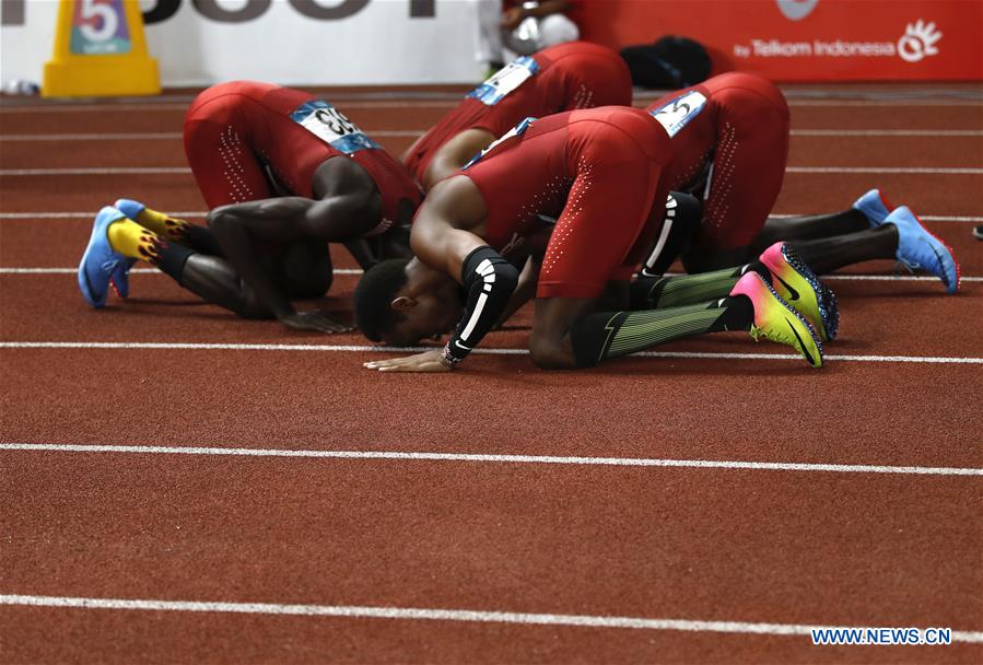 (SP)INDONESIA-JAKARTA-ASIAN GAMES-ATHLETICS-MEN'S 4X400M RELAY