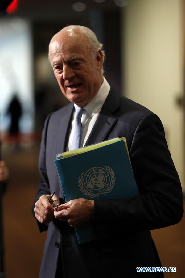 UN-SECURITY COUNCIL-SYRIA-STAFFAN DE MISTURA-PRESS ENCOUNTER