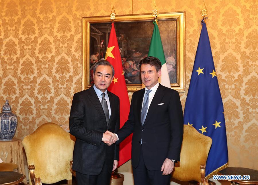 ITALY-ROME-CONTE-WANG YI-MEETING