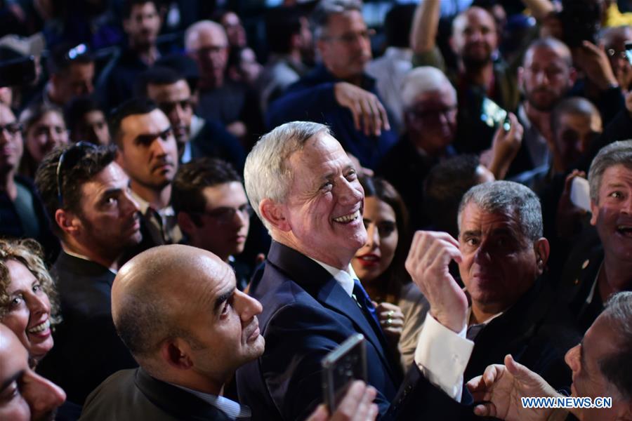 ISRAEL-TEL AVIV-ELECTORAL RALLY-BENNY GANTZ