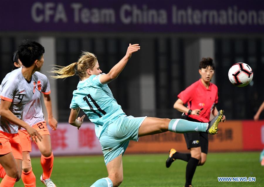 (SP)CHINA-WUHAN-FOOTBALL-INTERNATIONAL WOMEN'S FOOTBALL TOURNAMENT WUHAN 2019-CHINA VS RUSSIA (CN)