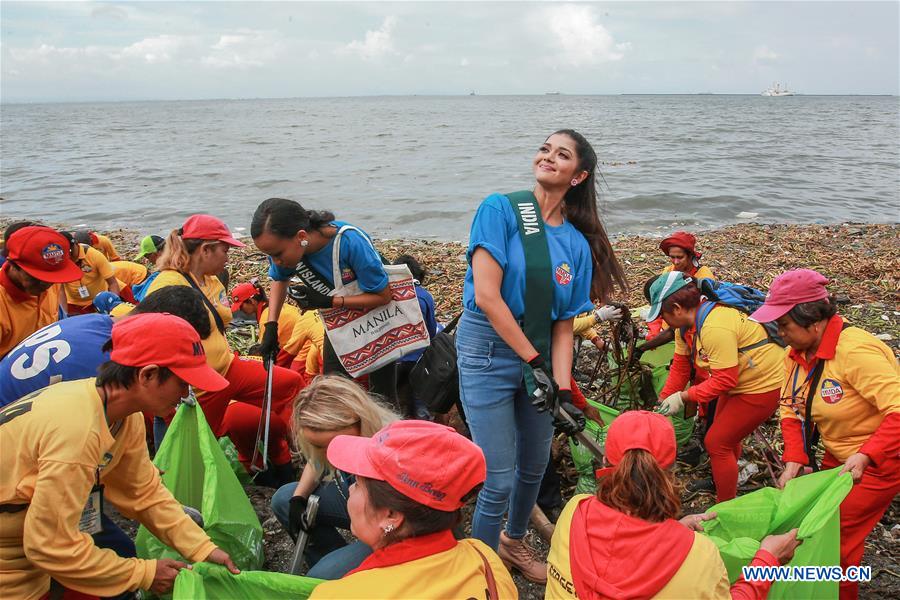 PHILIPPINES-MANILA-MISS EARTH 2019-COAST-CLEANUP