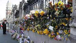 Floral tributes to victims of terror attack seen in London